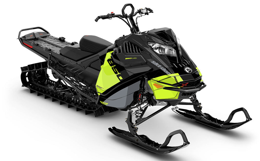 Whiteroom Green DrkGrey Ski-Doo REV Gen4 LWH - Summit Less Coverage Sled Wrap