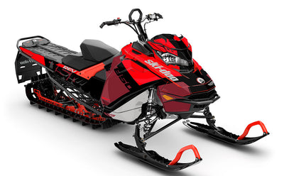 Whiteroom DrkRed Red Ski-Doo REV Gen4 Sled Wrap Less Coverage Sled Wrap