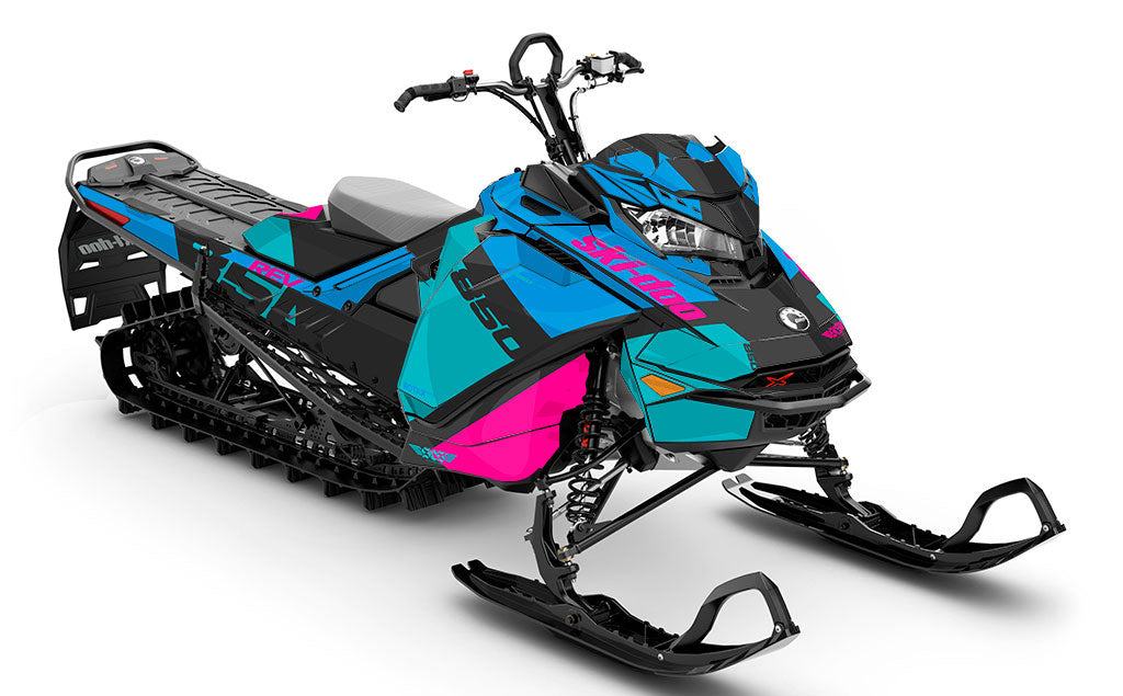 小物 AkiraLGB WRAP/SK 4FUR MIX + CONCHO 2W Whiteroom Turquoise Blue Ski-Doo REV Gen4 Sled Wrap Premium Sled Wrap