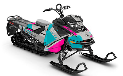 Whiteroom Turquoise DrkGrey Ski-Doo REV Gen4 Sled Wrap Full Coverage Sled Wrap