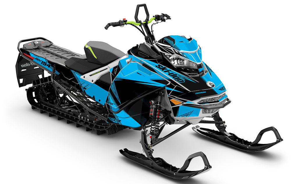 Zinger Blue Black Ski-Doo REV Gen4 Freeride Partial Coverage Sled Wrap