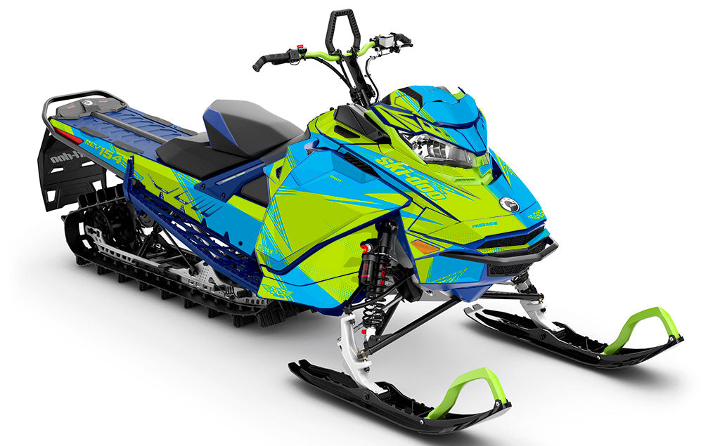 Zinger Blue Green Ski-Doo REV Gen4 Freeride Partial Coverage Sled Wrap