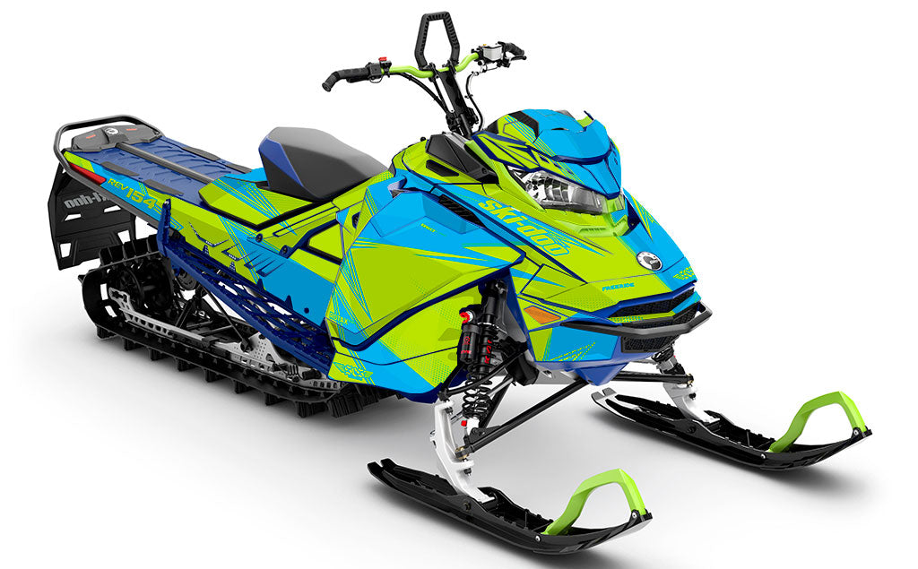 Zinger Blue Green Ski-Doo REV Gen4 Freeride Full Coverage Sled Wrap