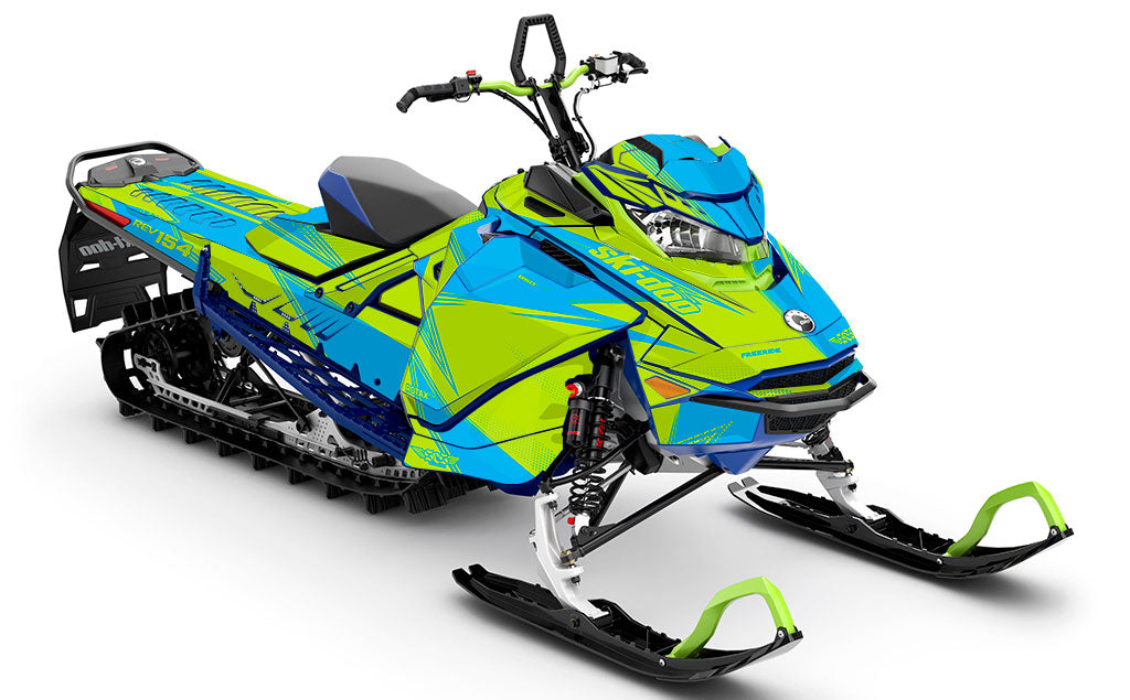 Zinger Blue Green Ski-Doo REV Gen4 Freeride Premium Coverage Sled Wrap