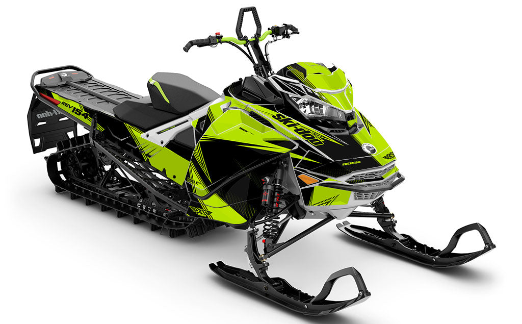 Zinger Green Black Ski-Doo REV Gen4 Freeride Partial Coverage Sled Wrap