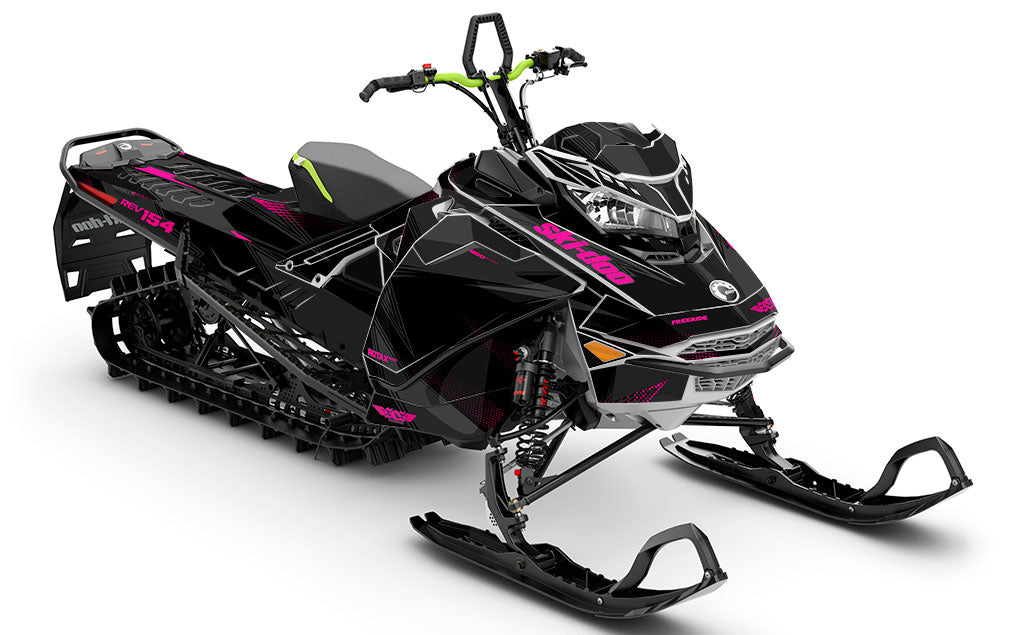 Zinger Grey Pink Ski-Doo REV Gen4 Freeride Premium Coverage Sled Wrap