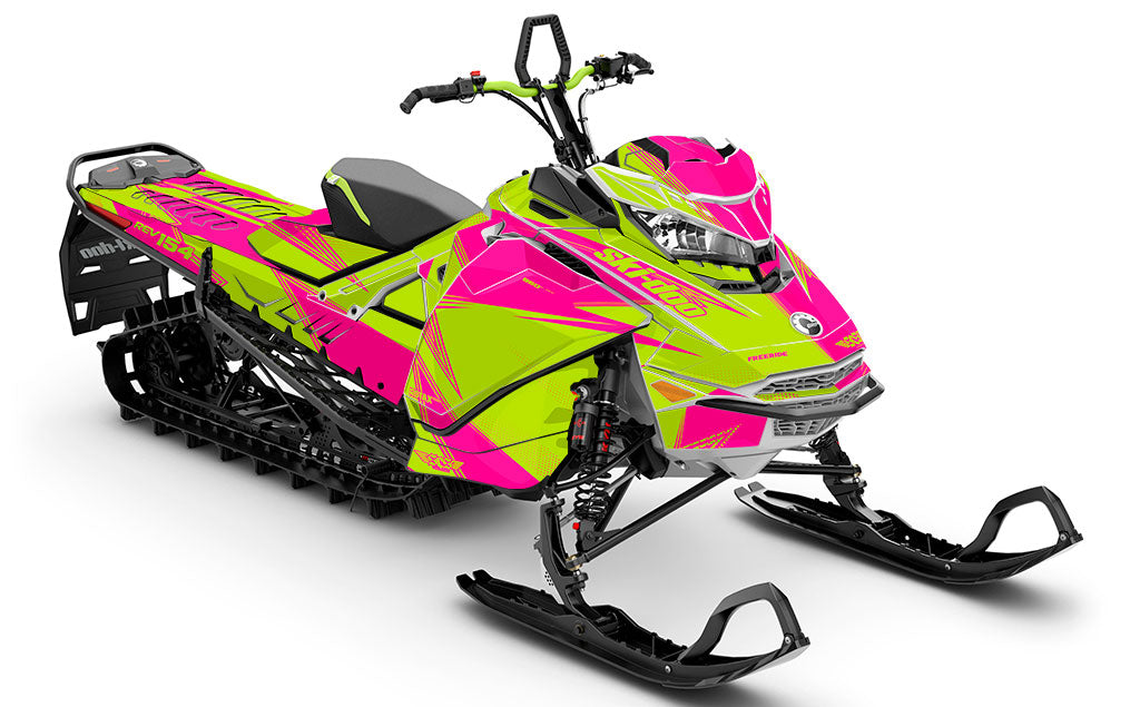 Zinger Pink Green Ski-Doo REV Gen4 Freeride Premium Coverage Sled Wrap