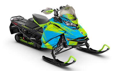 Zinger Green Blue Ski-Doo REV Gen4 Renegade Premium Coverage Sled Wrap