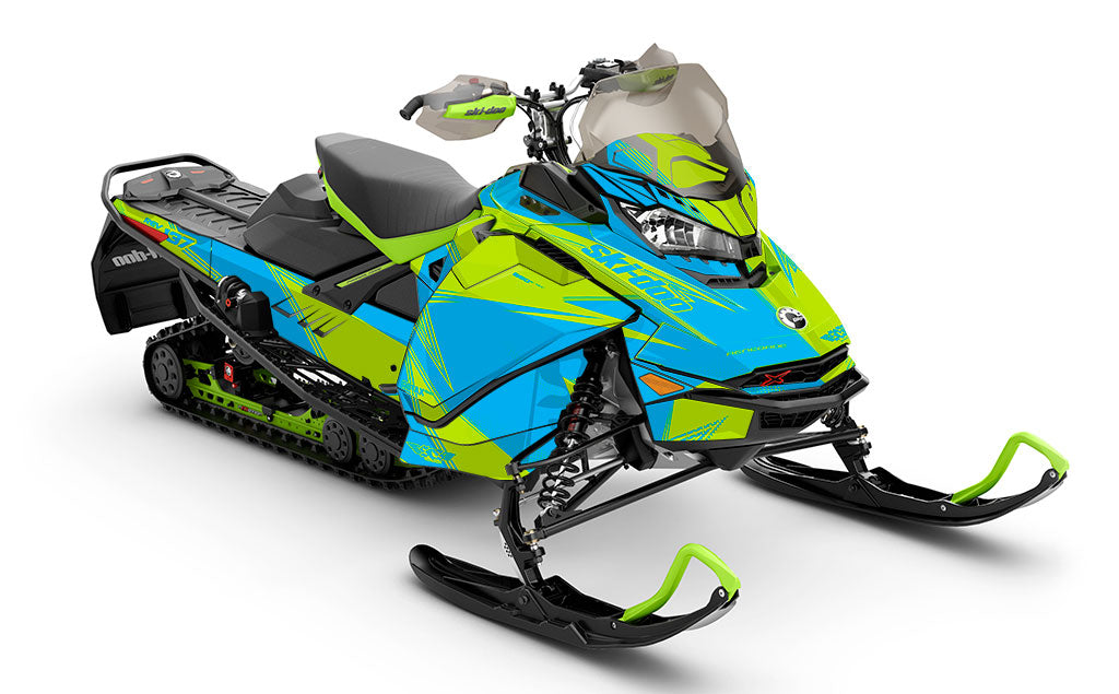 Zinger Green Blue Ski-Doo REV Gen4 Renegade Full Coverage Sled Wrap