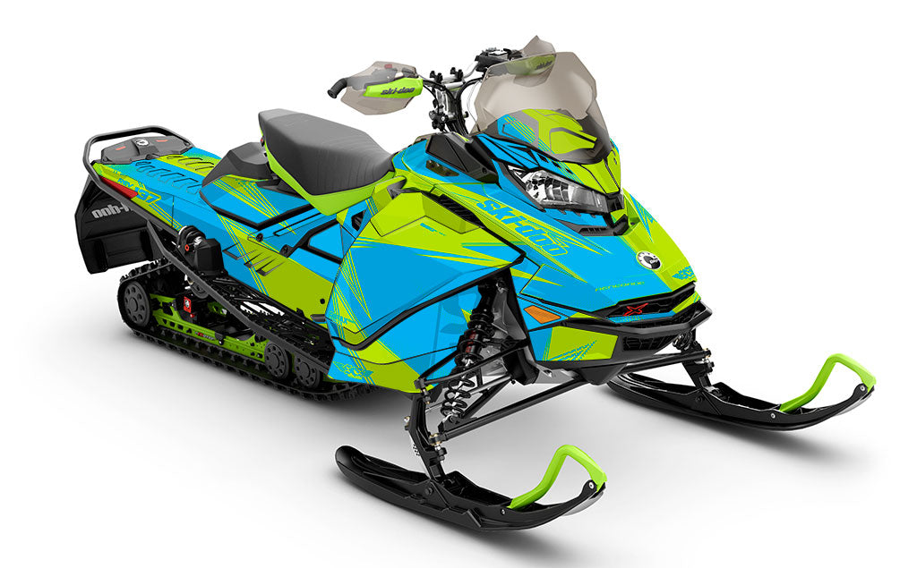 Zinger Green Blue Ski-Doo REV Gen4 Renegade Less Coverage Sled Wrap