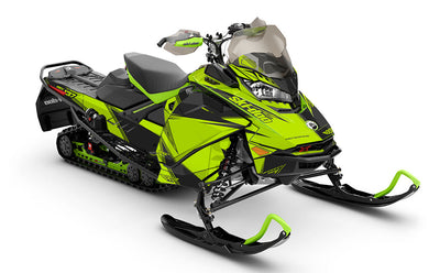 Zinger Green Grey Ski-Doo REV Gen4 Renegade Partial Coverage Sled Wrap