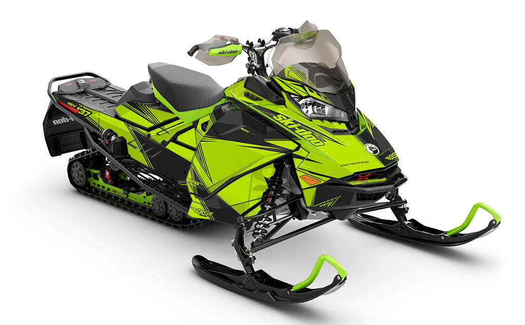 Zinger Green Grey Ski-Doo REV Gen4 Renegade Less Coverage Sled Wrap