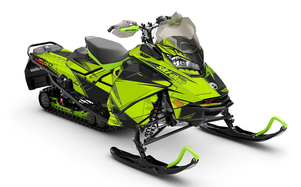 Zinger Green Grey Ski-Doo REV Gen4 Renegade Premium Coverage Sled Wrap