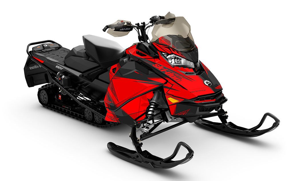 Zinger Red Grey Ski-Doo REV Gen4 Renegade Premium Coverage Sled Wrap