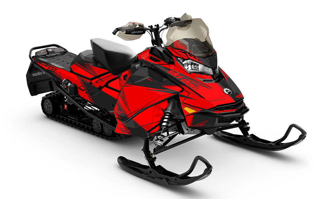 Zinger Red Grey Ski-Doo REV Gen4 Renegade Partial Coverage Sled Wrap