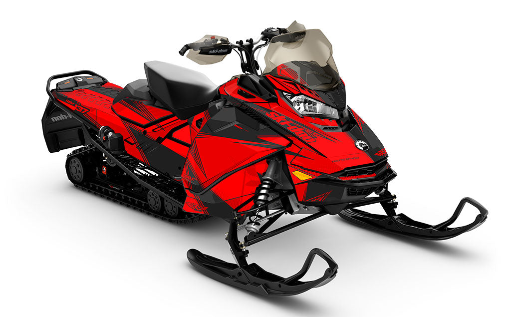 Zinger Red Grey Ski-Doo REV Gen4 Renegade Less Coverage Sled Wrap