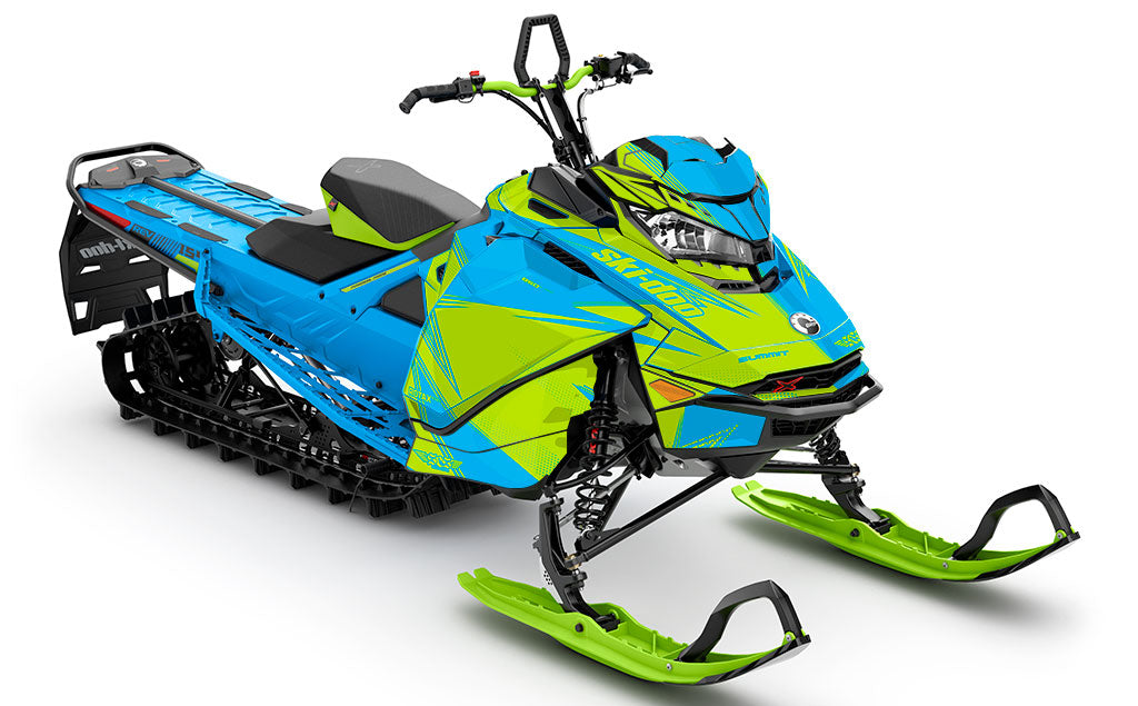 Zinger Blue Green Ski-Doo REV Gen4 Summit Full Coverage Sled Wrap