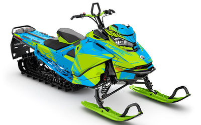 Zinger Blue Green Ski-Doo REV Gen4 Summit Partial Coverage Sled Wrap