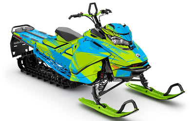 Zinger Blue Green Ski-Doo REV Gen4 Summit Less Coverage Sled Wrap