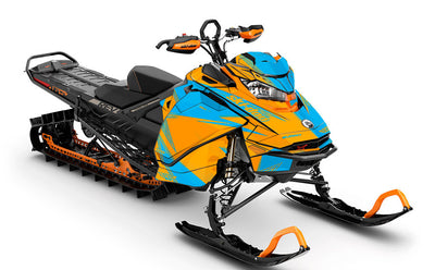 Zinger Blue Orange Ski-Doo REV Gen4 Summit Premium Coverage Sled Wrap