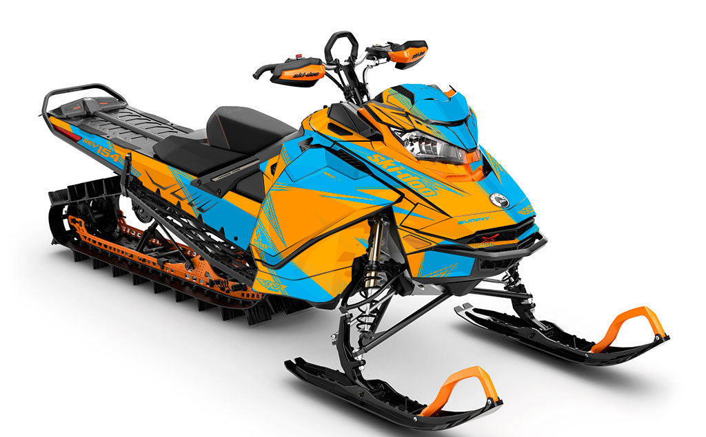 Zinger Blue Orange Ski-Doo REV Gen4 Summit Full Coverage Sled Wrap