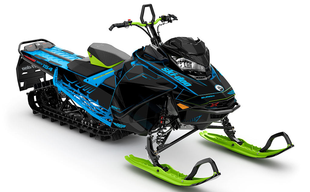 Zinger Grey Blue Ski-Doo REV Gen4 Summit Full Coverage Sled Wrap