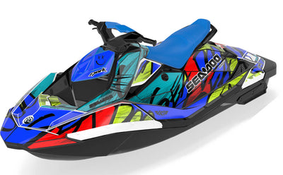 Zoovie Sea-Doo Spark Graphics Blue Red Full Coverage