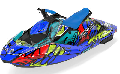 Zoovie Sea-Doo Spark Graphics Blue Red Partial Coverage