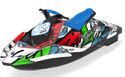 Zoovie Sea-Doo Spark Graphics Red Green Partial Coverage